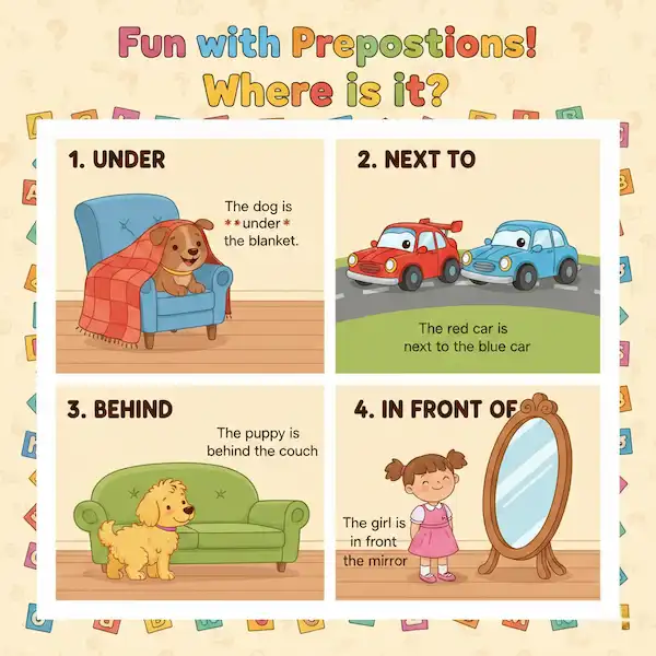 Learning Prepositions of Place for Kids